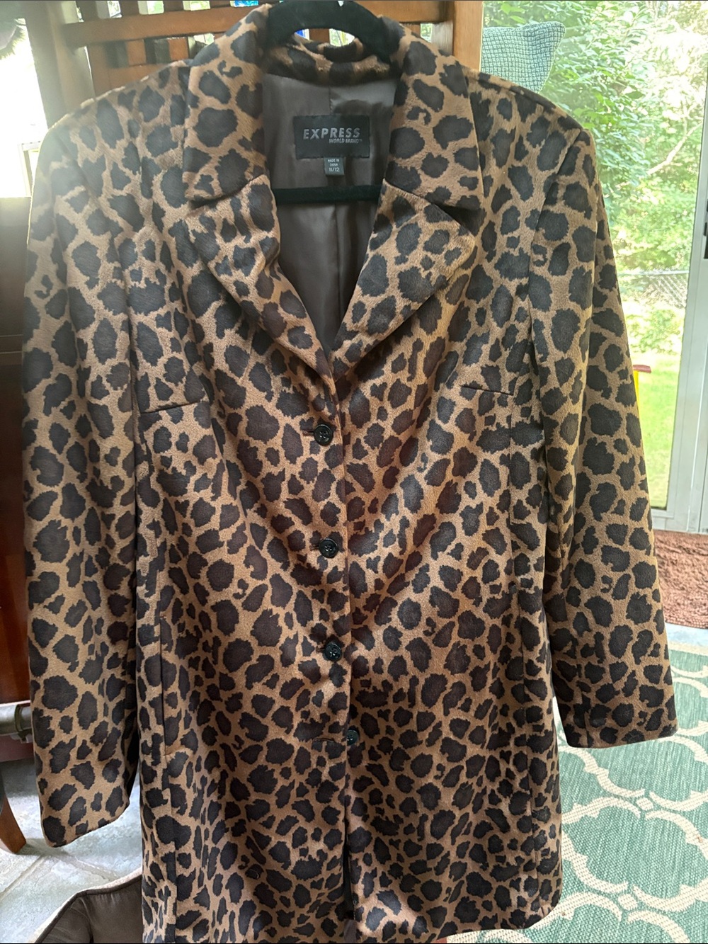 Y2K Express Leopard Print Blazer/Jacket in Brown and Black